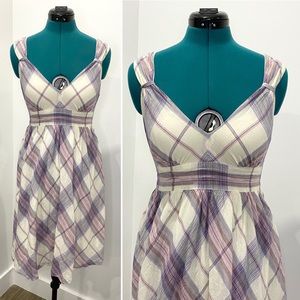 Purple Plaid Cotton Sundress by Converse One Star